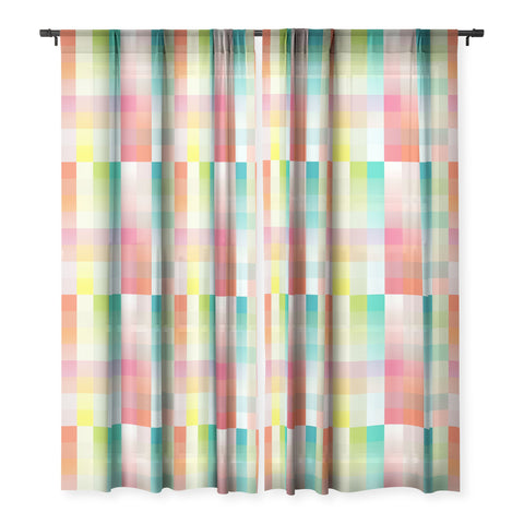 Mirimo Aquarel Checks Sheer Window Curtain