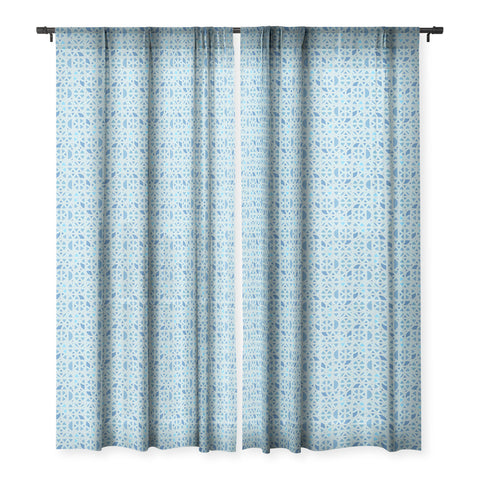 Mirimo Arabesque en Bleu Sheer Window Curtain