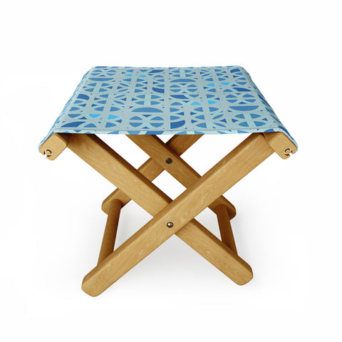 Mirimo Arabesque en Bleu Folding Stool