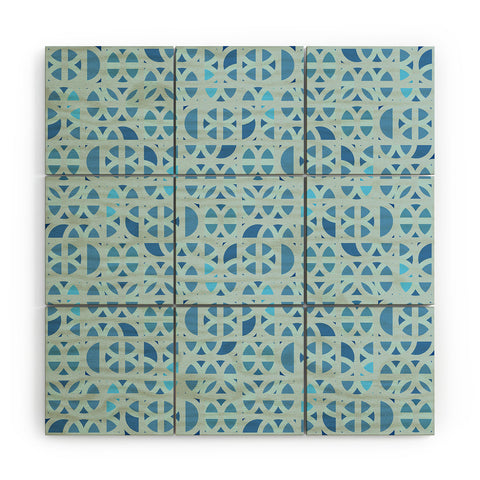 Mirimo Arabesque en Bleu Wood Wall Mural