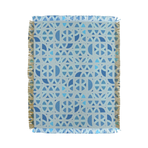 Mirimo Arabesque en Bleu Throw Blanket