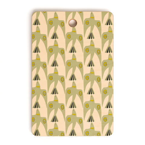 Mirimo Birds Pattern Olive Cutting Board Rectangle