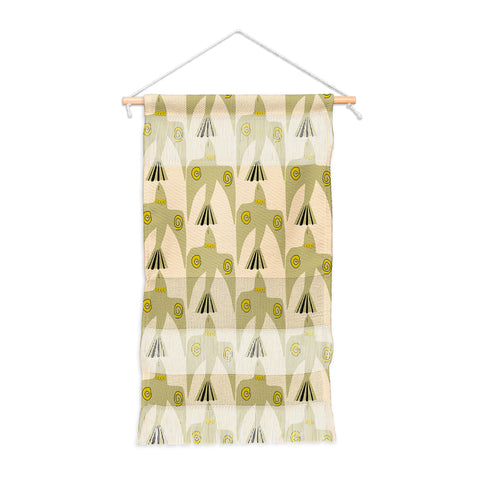 Mirimo Birds Pattern Olive Wall Hanging Portrait