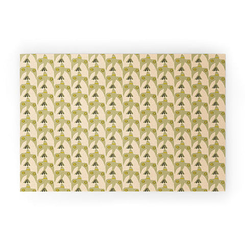 Mirimo Birds Pattern Olive Welcome Mat