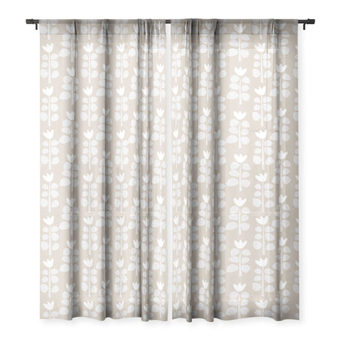 Mirimo Blooming Spring Beige Sheer Window Curtain