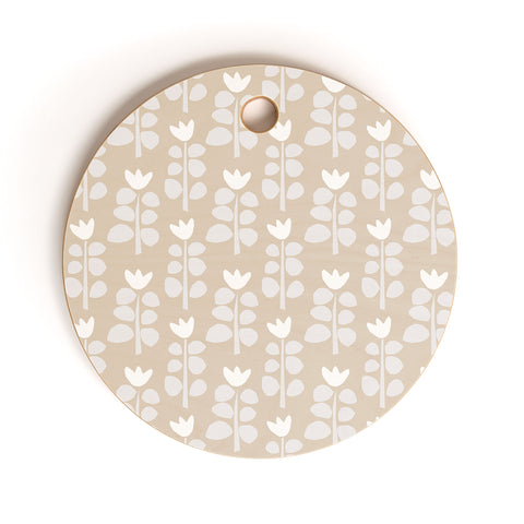 Mirimo Blooming Spring Beige Cutting Board Round