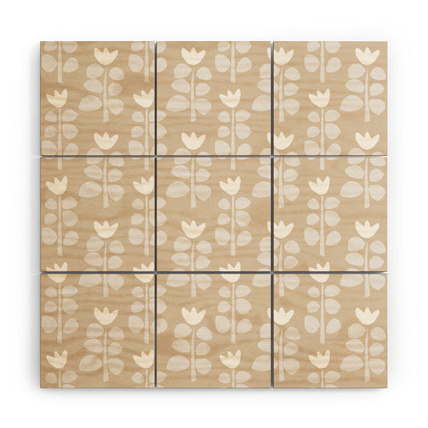 Mirimo Blooming Spring Beige Wood Wall Mural