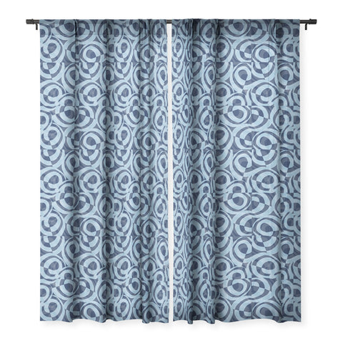 Mirimo Blue Pop Sheer Window Curtain