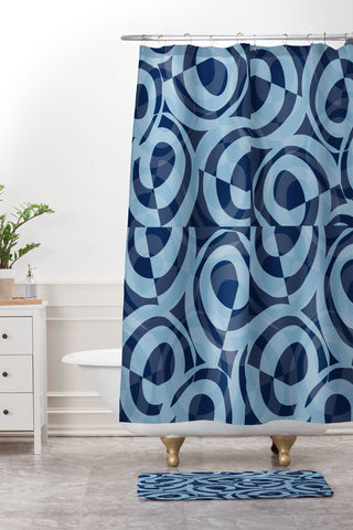 Mirimo Blue Pop Shower Curtain And Mat