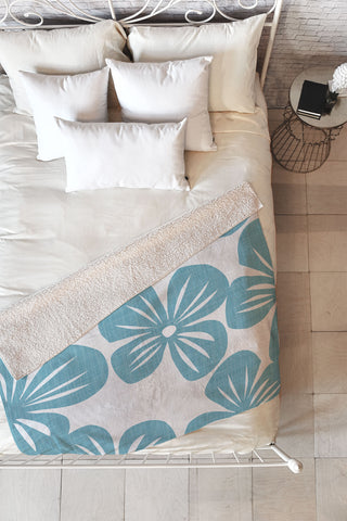 Mirimo Bluette Giant Blooms Fleece Throw Blanket