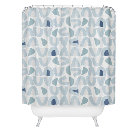 Mirimo Bowy Blue Pattern Shower Curtain