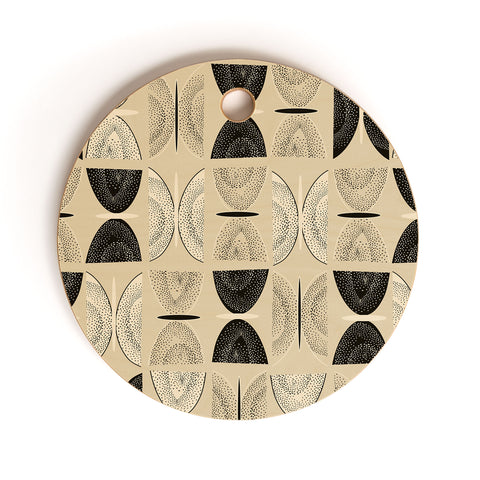 Mirimo Butterflies Abstract Beige Cutting Board Round