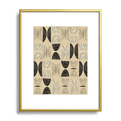 Mirimo Butterflies Abstract Beige Metal Framed Art Print