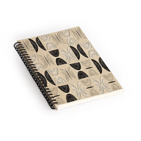 Mirimo Butterflies Abstract Beige Spiral Notebook