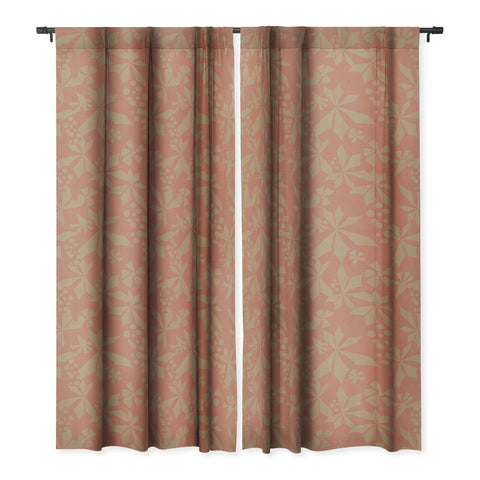 Mirimo Climbing Vines Coral Blackout Window Curtain