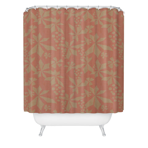 Mirimo Climbing Vines Coral Shower Curtain