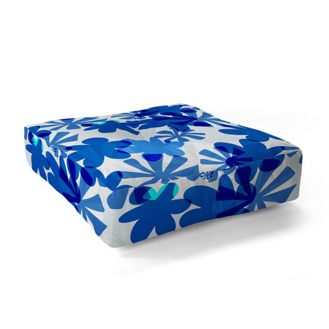 Mirimo Cobalt Blooms Floor Pillow Square