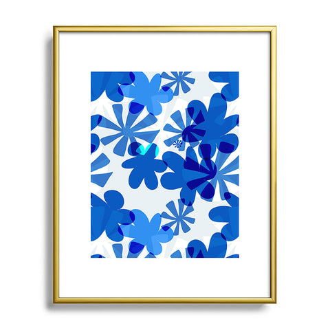 Mirimo Cobalt Blooms Metal Framed Art Print