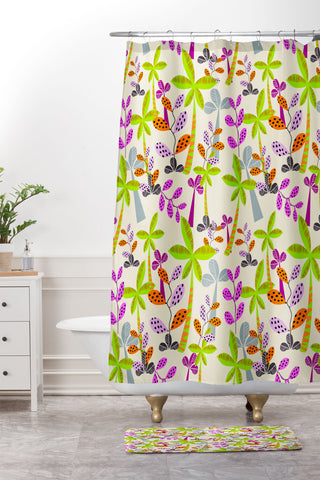 Mirimo Coconut Grove Bright Shower Curtain And Mat
