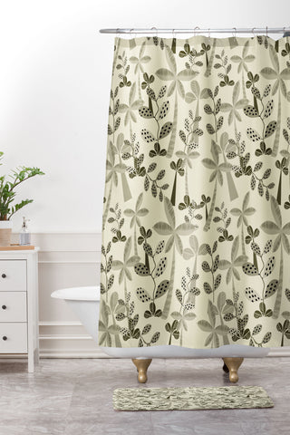 Mirimo Coconut Grove Ecru Shower Curtain And Mat