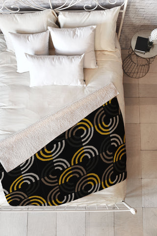 Mirimo Dance on Black Fleece Throw Blanket