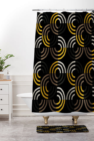 Mirimo Dance on Black Shower Curtain And Mat