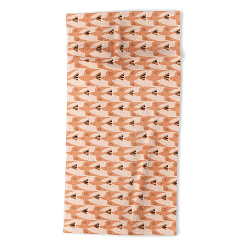 Mirimo Doves Terracotta Beach Towel
