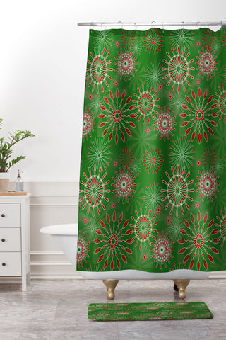 Mirimo Festivity Green Shower Curtain And Mat