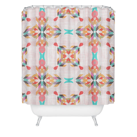 Mirimo Geometric Damask Shower Curtain