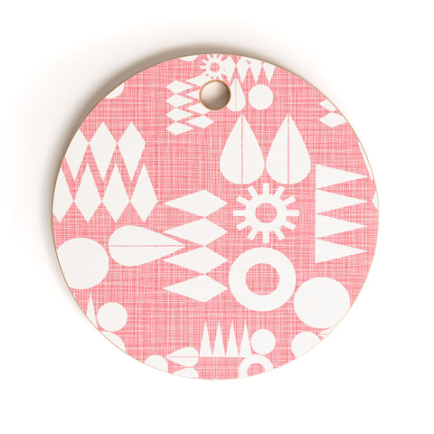 Mirimo Geometric Play Pink Cutting Board Round