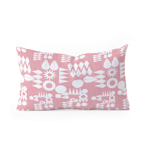 Mirimo Geometric Play Pink Oblong Throw Pillow