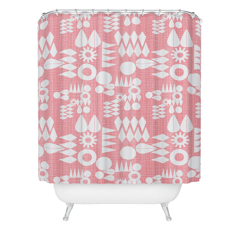 Mirimo Geometric Play Pink Shower Curtain