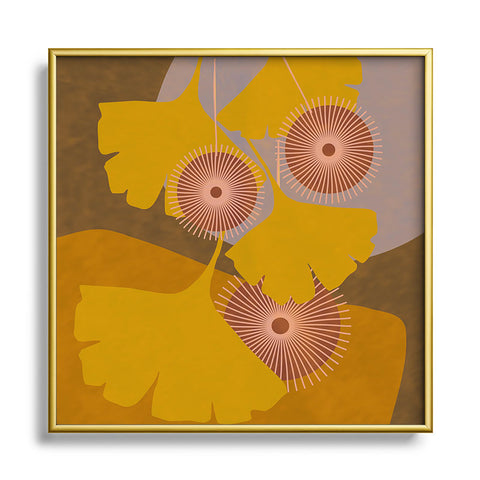Mirimo Gingko Fall Metal Square Framed Art Print