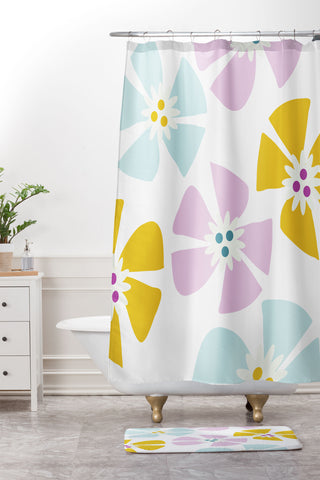 Mirimo Happy Blooms Shower Curtain And Mat