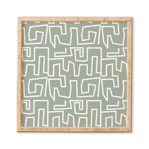 Mirimo Labyrinth Light Sage Framed Wall Art