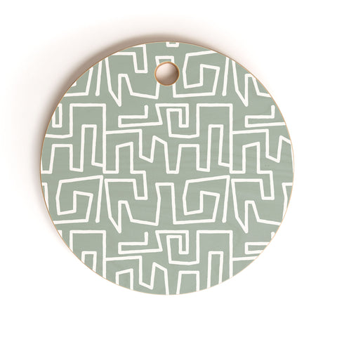 Mirimo Labyrinth Light Sage Cutting Board Round