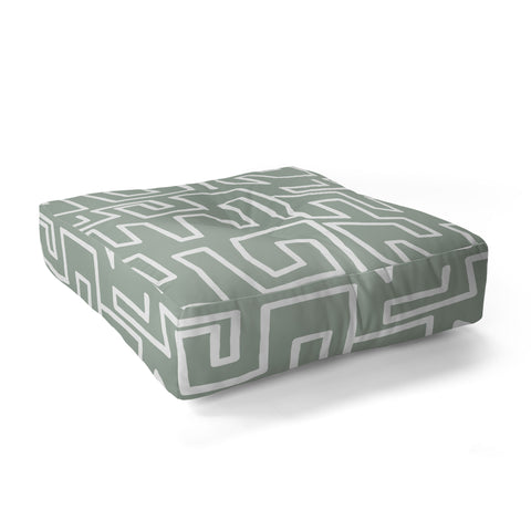 Mirimo Labyrinth Light Sage Floor Pillow Square
