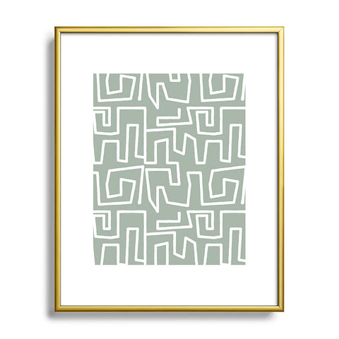 Mirimo Labyrinth Light Sage Metal Framed Art Print