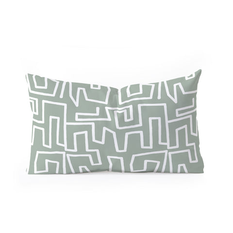 Mirimo Labyrinth Light Sage Oblong Throw Pillow