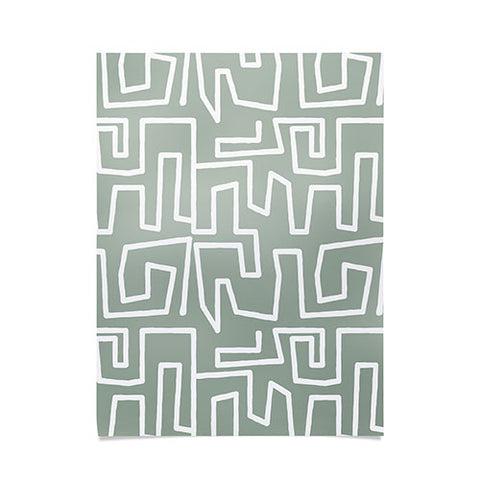 Mirimo Labyrinth Light Sage Poster