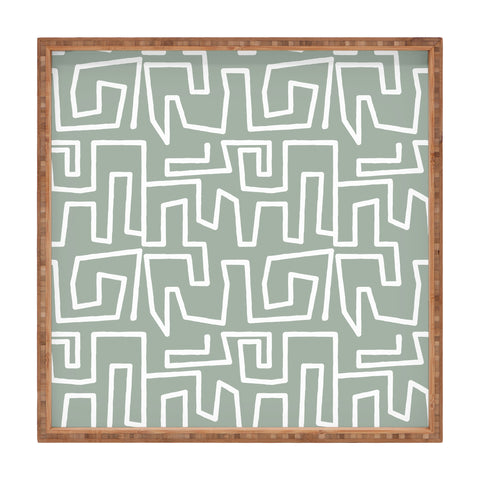 Mirimo Labyrinth Light Sage Square Tray