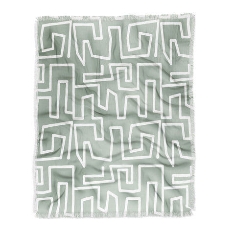 Mirimo Labyrinth Light Sage Throw Blanket
