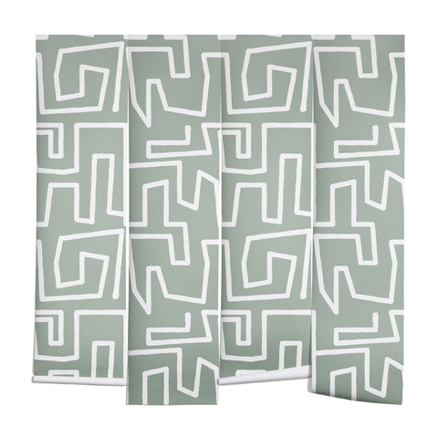 Mirimo Labyrinth Light Sage Wall Mural