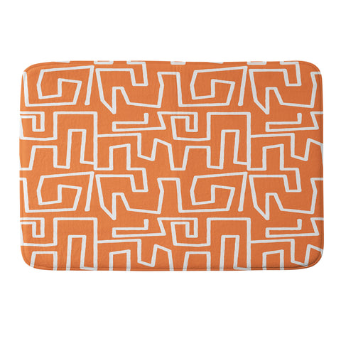 Mirimo Labyrinth Orange Memory Foam Bath Mat