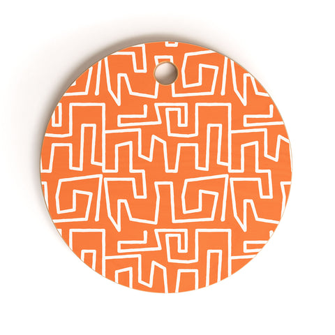Mirimo Labyrinth Orange Cutting Board Round