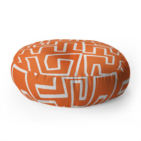 Mirimo Labyrinth Orange Floor Pillow Round