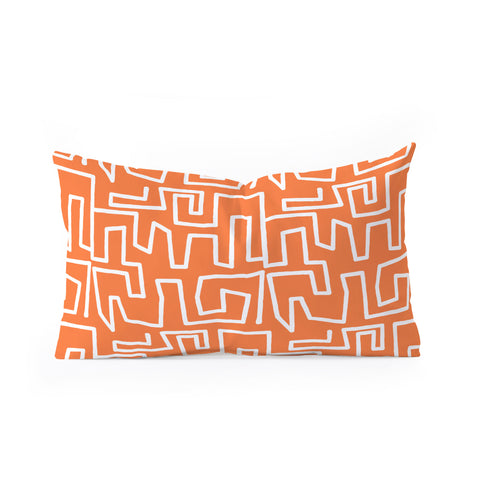 Mirimo Labyrinth Orange Oblong Throw Pillow