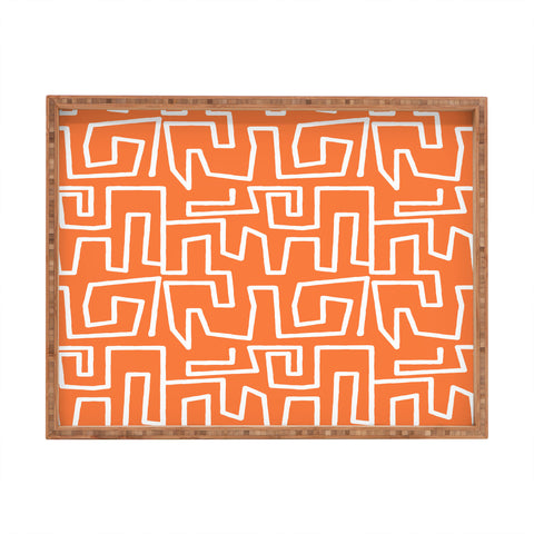 Mirimo Labyrinth Orange Rectangular Tray