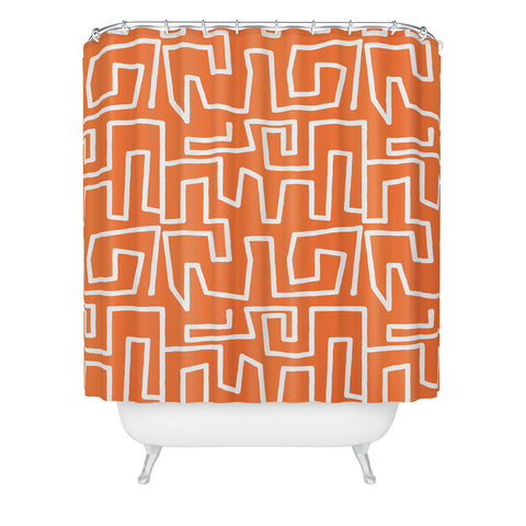Mirimo Labyrinth Orange Shower Curtain
