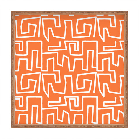 Mirimo Labyrinth Orange Square Tray
